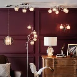 Dunelm Seychelles 5 Light Champagne Glass Floor Lamp 13 Dunelm Seychelles 5 Light Champagne Glass Floor Lamp -Wall Lights Shop 1000093302 alt05