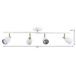 Dunelm Clio 4 Light White Spotlight Bar -Wall Lights Shop 1000119712 alt06