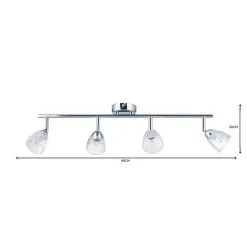 Dunelm Balston 4 Light Glass Spotlight Bar -Wall Lights Shop 1000119784 alt06