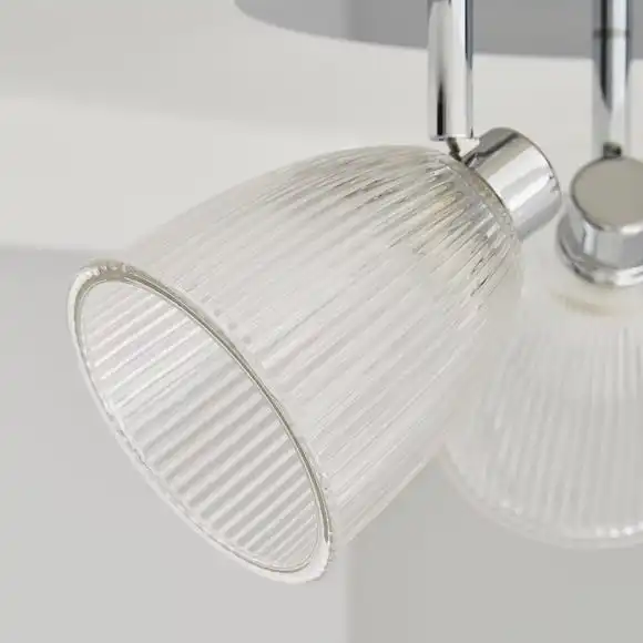 Dunelm Bremont 3 Light Ribbed Glass Bathroom Spotlight 5 Dunelm Bremont 3 Light Ribbed Glass Bathroom Spotlight - Image 3