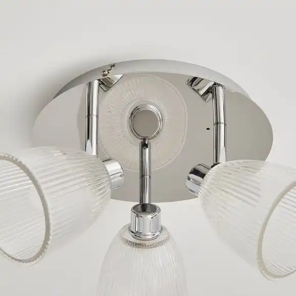 Dunelm Bremont 3 Light Ribbed Glass Bathroom Spotlight 6 Dunelm Bremont 3 Light Ribbed Glass Bathroom Spotlight - Image 4