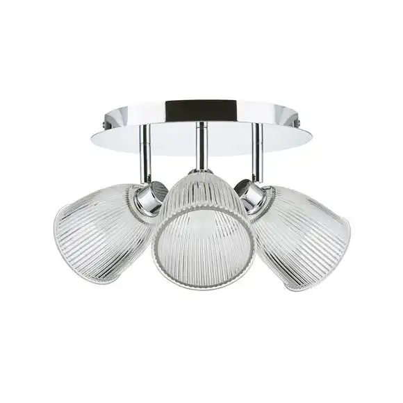Dunelm Bremont 3 Light Ribbed Glass Bathroom Spotlight 8 Dunelm Bremont 3 Light Ribbed Glass Bathroom Spotlight - Image 6