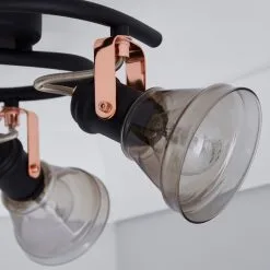 Dunelm Milas 3 Light Black Industrial Semi-Flush Ceiling Fitting -Wall Lights Shop 1000139082 alt02