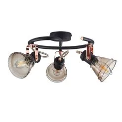 Dunelm Milas 3 Light Black Industrial Semi-Flush Ceiling Fitting -Wall Lights Shop 1000139082 alt05