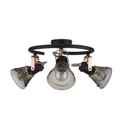 Dunelm Milas 3 Light Black Industrial Semi-Flush Ceiling Fitting -Wall Lights Shop 1000139082 alt06