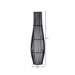 Dunelm Alec Natural Cane Black Floor Lamp -Wall Lights Shop 1000149078 alt06