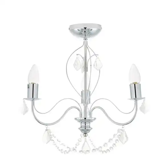 Dunelm Elizabeth 3 Light Bathroom Chrome Chandelier 7 Dunelm Elizabeth 3 Light Bathroom Chrome Chandelier - Image 5