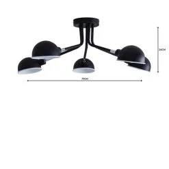 Elements Borr 5 Light Black Ceiling Fitting -Wall Lights Shop 1000157756 alt04