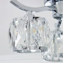 Dunelm Kleio 3 Light Glass Chrome Semi-Flush Ceiling Fitting -Wall Lights Shop 1000157757 alt02