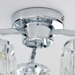 Dunelm Kleio 3 Light Glass Chrome Semi-Flush Ceiling Fitting -Wall Lights Shop 1000157757 alt03