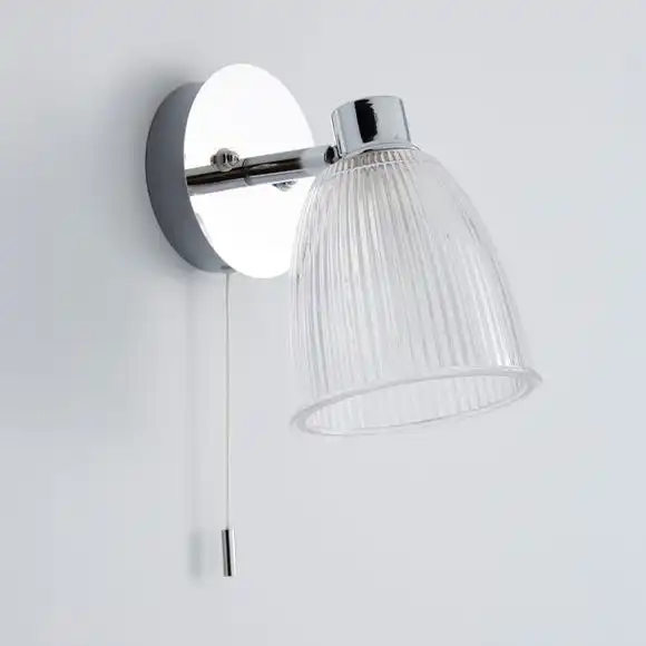Dunelm Bremont Ribbed Glass Bathroom Wall Light 4 Dunelm Bremont Ribbed Glass Bathroom Wall Light - Image 2