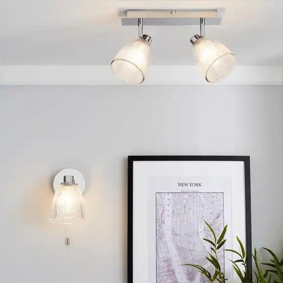 Dunelm Bremont Ribbed Glass Bathroom Wall Light 8 Dunelm Bremont Ribbed Glass Bathroom Wall Light - Image 6