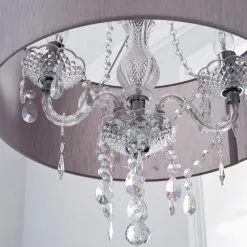 Dunelm Livia 3 Light Jewel Shaded Grey Chandelier -Wall Lights Shop 1000158433 alt02