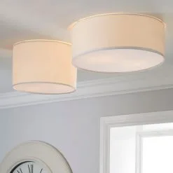 Dunelm Sara 38cm Ivory Shade Flush Ceiling Fitting 12 Dunelm Sara 38cm Ivory Shade Flush Ceiling Fitting -Wall Lights Shop 1000158455 alt08