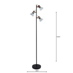 Dunelm Milas 3 Light Black Industrial Floor Lamp 12 Dunelm Milas 3 Light Black Industrial Floor Lamp -Wall Lights Shop 1000158534 alt04