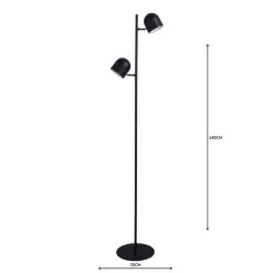 Elements Harme 2 Light Black Touch Dimmable Floor Lamp -Wall Lights Shop 1000158545 alt04