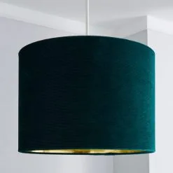 Dunelm Santos Drum Lamp Shade 36cm Green -Wall Lights Shop 1000158594 alt01
