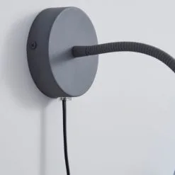 Dunelm Nola Adjustable Easy Fit Plug In Wall Light Grey -Wall Lights Shop 1000158741 alt02