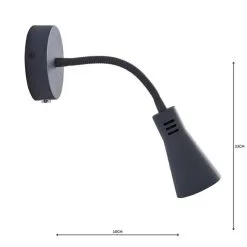 Dunelm Nola Adjustable Easy Fit Plug In Wall Light Grey -Wall Lights Shop 1000158741 alt04