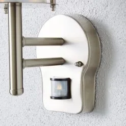 Dunelm Derek PIR Sensor Glass Steel Outdoor Wall Light -Wall Lights Shop 1000158750 alt03