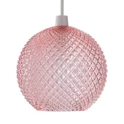 Dunelm Elodie Faceted Glass Easy Fit Pendant Blush Lustre -Wall Lights Shop 1000180657 alt05
