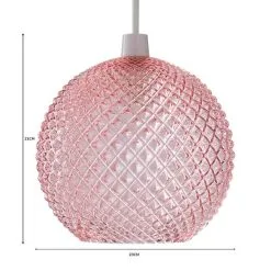 Dunelm Elodie Faceted Glass Easy Fit Pendant Blush Lustre -Wall Lights Shop 1000180657 alt07