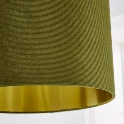 Dunelm Moss Green Santos Velvet Corduroy Shade 9 Dunelm Moss Green Santos Velvet Corduroy Shade -Wall Lights Shop 1000181099 alt02