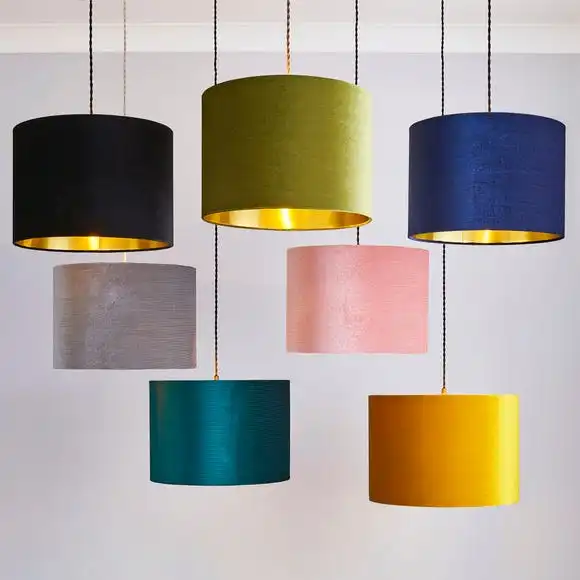 Dunelm Black Santos Velvet Corduroy Shade 7 Dunelm Black Santos Velvet Corduroy Shade - Image 5