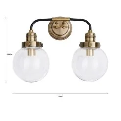 Dunelm Broden Bathroom 2 Light Wall Light Antique Brass -Wall Lights Shop 1000182578 alt07