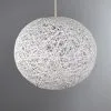 Dunelm Abaca Ball 20cm White Easy Fit Pendant -Wall Lights Shop 30027680