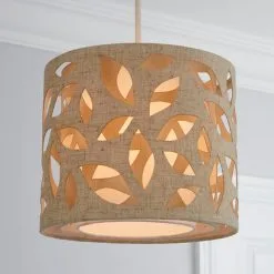 Botanical Leaf Cut Out Lamp Shade 25cm Nat