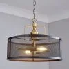 Dunelm Kalix 2 Light Mesh Black Gold Ceiling Fitting -Wall Lights Shop 30464740