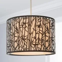 Dunelm Catiri Bamboo Leaf Grey Easy Fit Pendant