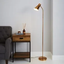 Dunelm Kurtis Gold Floor Lamp