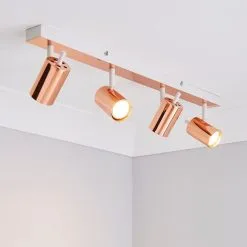 Dunelm Carter 4 Light Copper Spotlight
