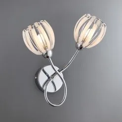 Dunelm Rosa 2 Light Chrome Wall Light