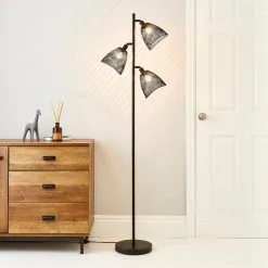 Dunelm Jaula 3 Light Black Floor Lamp