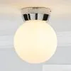 Dunelm Harlow 1 Light Frosted Glass Flush Ceiling Fitting -Wall Lights Shop 30671391