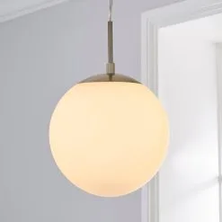 Dunelm Hamptworth 1 Light Pendant Dome Frosted Glass Ceiling Fitting
