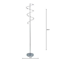 Dunelm Apollo Integrated LED Dimmable Chrome Floor Lamp -Wall Lights Shop 30671429 alt04