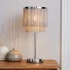 Dunelm Jaz Fringe Grey Table Lamp -Wall Lights Shop 30674434