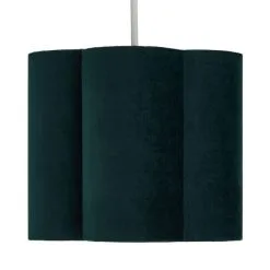 Dunelm Vivian 25cm Scallop Velvet Green Lamp Shade -Wall Lights Shop 30690172 alt04