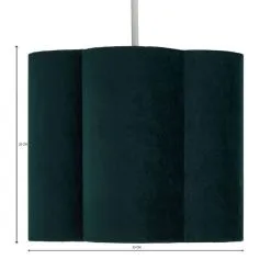 Dunelm Vivian 25cm Scallop Velvet Green Lamp Shade -Wall Lights Shop 30690172 alt07