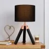 Dunelm Trio Tripod Black And Copper Table Lamp -Wall Lights Shop 30690730