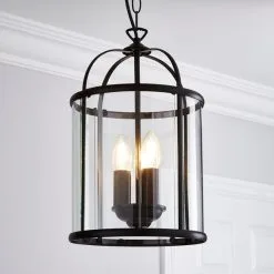 Dunelm Hurricane Matt Black 3 Light Pendant Ceiling Fitting