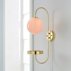Dunelm Gigi Easy Fit Plug In Pink Wall Light