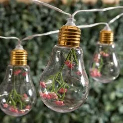 Dunelm 10 LED Solar Bulb Flower Festoon Outdoor String Lights -Wall Lights Shop 30718590 alt02