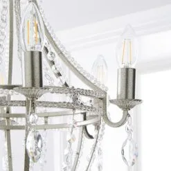 Dunelm Eugenie 6 Light Chandelier -Wall Lights Shop 30730433 alt02