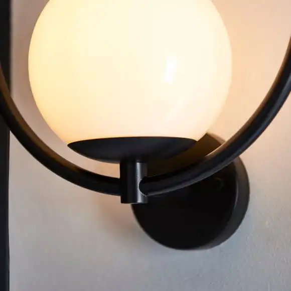 Dunelm Fort Halo Black Opal Glass Outdoor Wall Light 5 Dunelm Fort Halo Black Opal Glass Outdoor Wall Light - Image 3