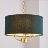 Dunelm Preston Gold Green 3 Light Pendant Fitting -Wall Lights Shop 30730502